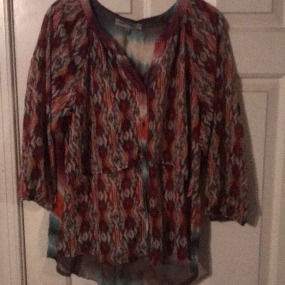 Gauzy top, multicolor